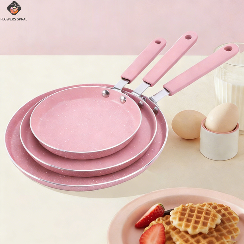 Egg Waffle Pan - Różowa patelnia nieprzywierająca do smażenia steków,